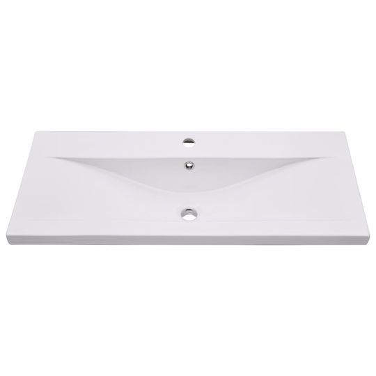 vidaXL Blat cu Lavoar L90xW45xH38.5cm Maro