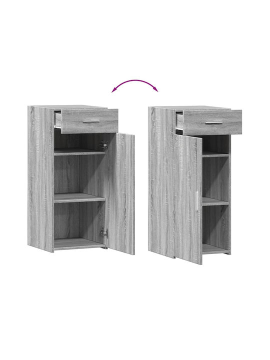 Living Room Display Cabinet Made of Particle Board Grey 40x42.5x93cm