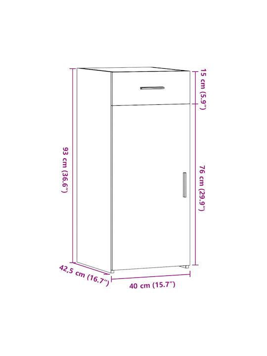 Шкаф за дневна от ПДЧ Дъб 40x42.5x93см