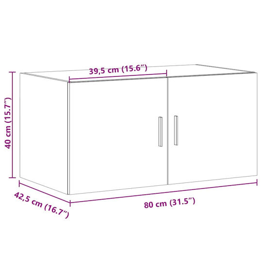 vidaXL Badezimmerschrank B80xT42.5xH40cm Weiß