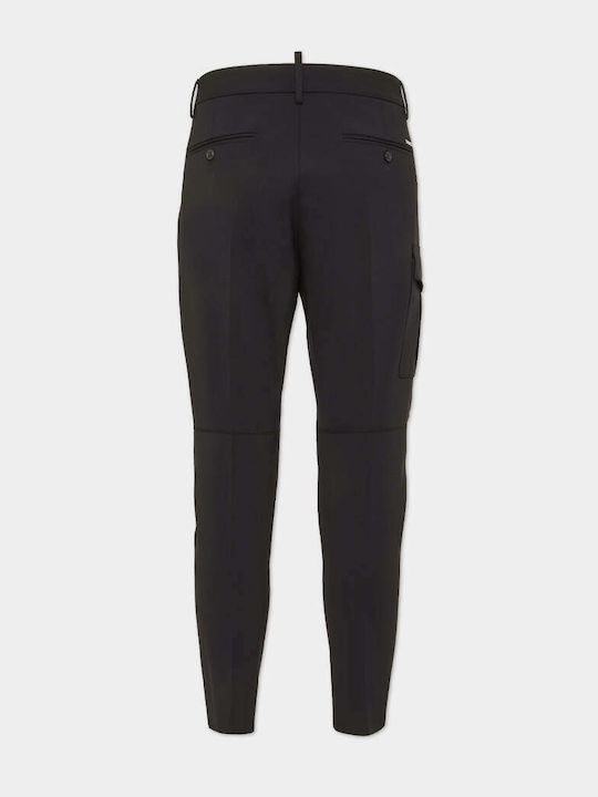 Trousers Cargo Elastic in Regular Fit Black