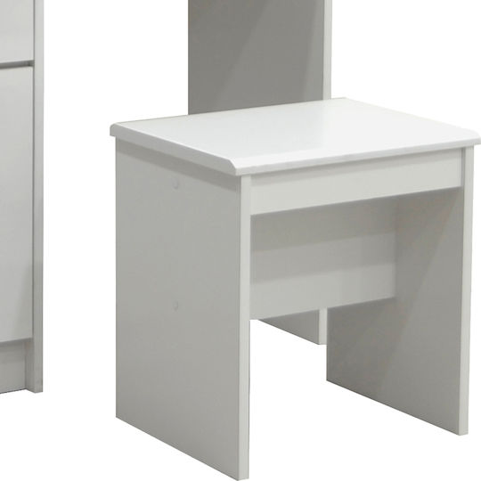 Schminktisch Olympus Hölzern White mit Spiegel 90.5x39.5x75cm