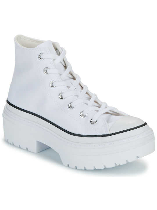 Converse Lugged Heel Platform Femei Sneakers Albe