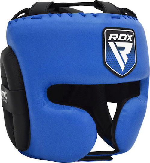 RDX Adult Full Face Boxing Headgear Leather Blue