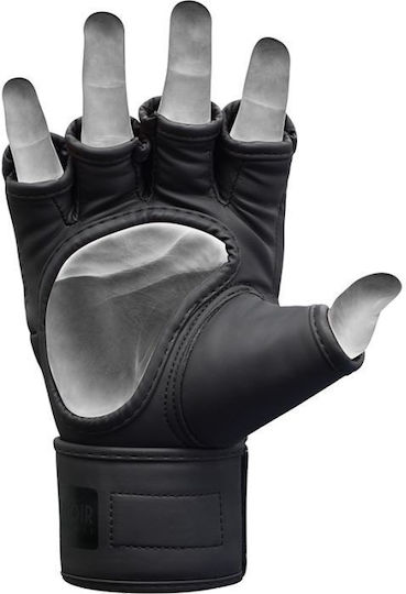 RDX Grappling MMA Handschuhe Leder Schwarz