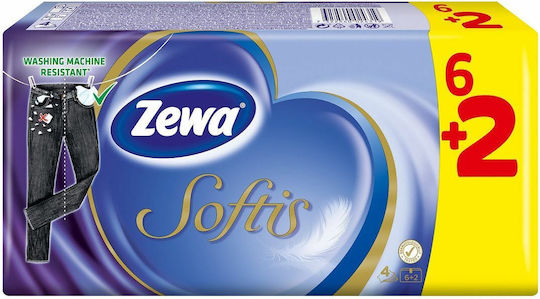 Zewa Softis Classic 8 Packs Pocket Tissues 4 Ply