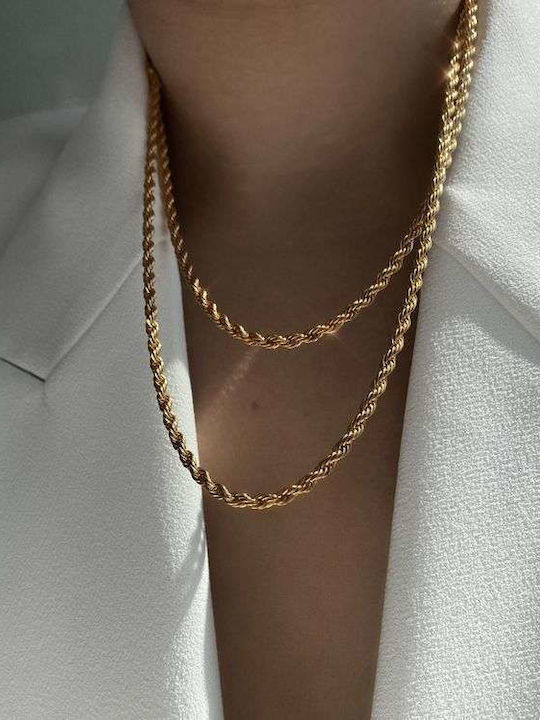 Goldsmith Αλυσίδα Λαιμού Στριφτή Επιχρυσωμένη