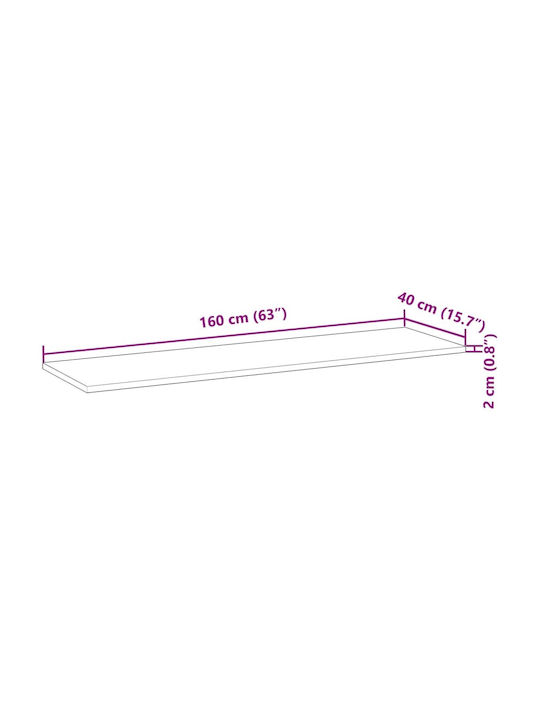 vidaXL Rechteckig Bücherregal aus Massivholz Olive 160x40x2cm 3279571 1Stück