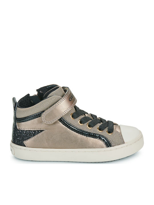 J Kalispera Kids Sneakers High Anatomic with Hoop & Loop Closure Gold
