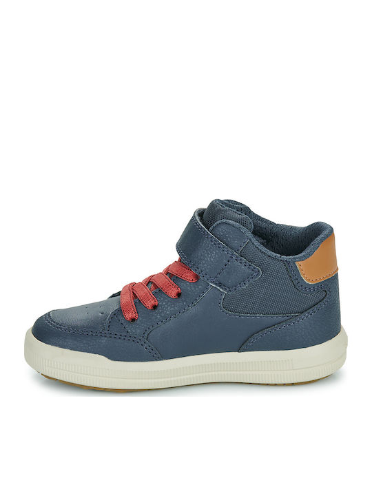 J Arzach Παιδικά Sneakers High Ανατομικά με Σκρατς Μπλε