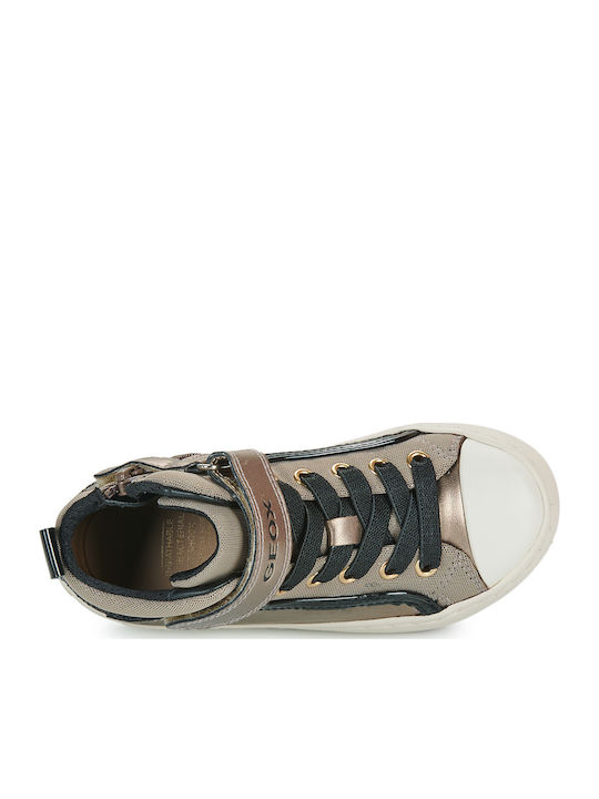 J Kalispera Kids Sneakers High Anatomic with Hoop & Loop Closure Gold