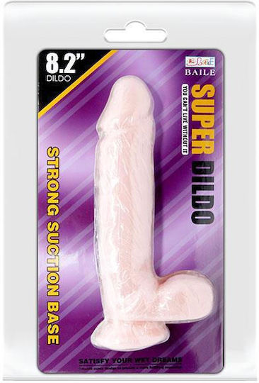 Boss Of Toys Glass Dildo with Balls and Suction Cup Flesh 21cm