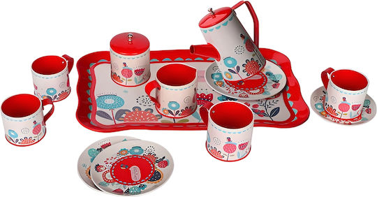 Gounaridis Toys Gounaridis Toys Tea Set Toys Red for 3 Plus Years 14 Pieces