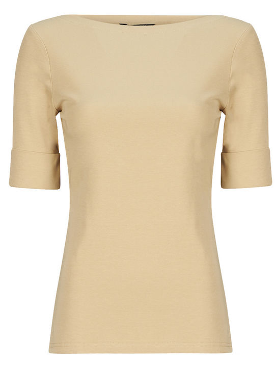 Women's Blouse Cotton Long Sleeve Beige