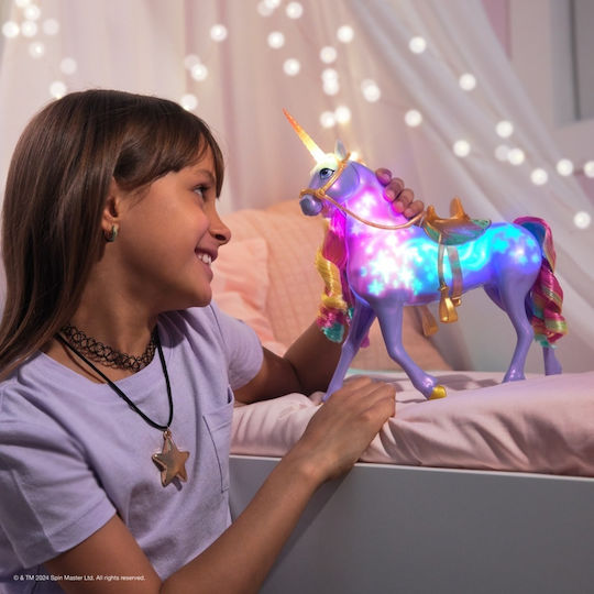 Spin Master Unicorn Academy Wildstar cu Luminițe Curcubeu 28cm.