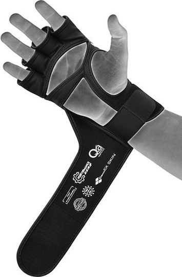 RDX Grappling MMA Handschuhe Leder Schwarz