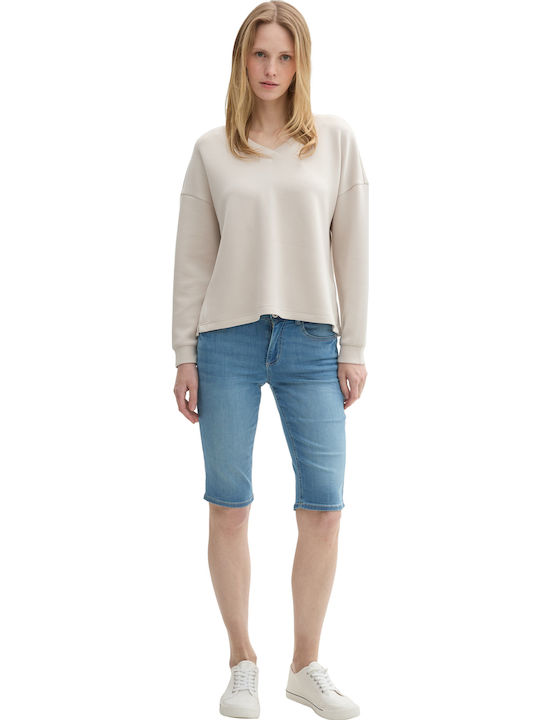 Women's Bermuda Shorts Light Stone Wash Denim