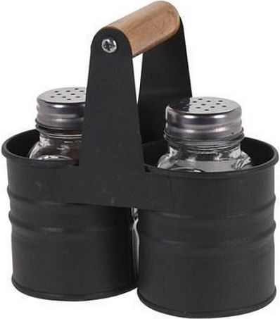 Excellent Houseware Σετ Αλατοπίπερο Металик Стилус Black 3бр