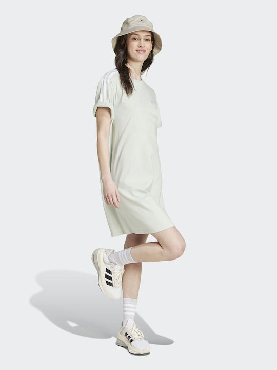 Essentials 3-Stripes Summer Mini Athletic Dress T-Shirt Short Sleeve White