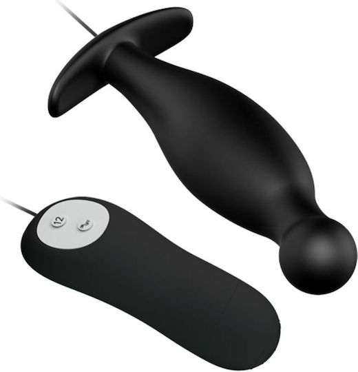 Pretty Love Bottom Silicone Anal Plug mit kabelloser Funktion und Vibration Schwarz