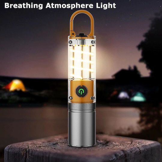 Φανάρι Led Επαναφορτιζόμενο για Camping Αδιάβροχο με Φακό 5lm 15W Πολύχρωμο