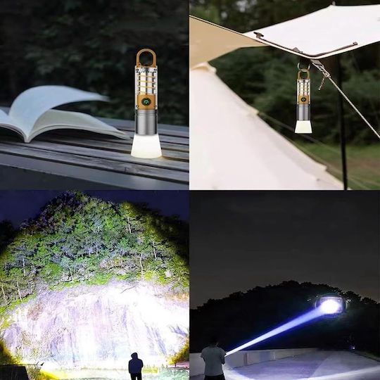 Φανάρι Led Επαναφορτιζόμενο για Camping Αδιάβροχο με Φακό 5lm 15W Πολύχρωμο