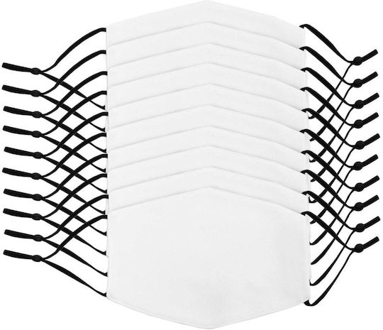 Mască de protecție Țesătură Mare Alb 27383 10buc