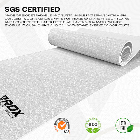 RDX Fitnessmatte Yoga Weiß (183x61x0.6cm)