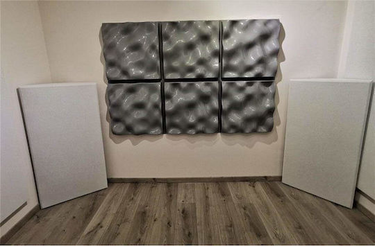 Alphacoustic Oceanos Set Schallabsorbierender (6Stück) im Design Welle 60cm x 60cm x 110mm in Gray Farbe