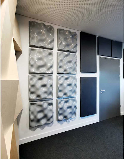 Alphacoustic Oceanos Set Schallabsorbierender (6Stück) im Design Welle 60cm x 60cm x 110mm in Gray Farbe