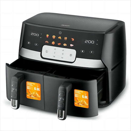 Raf R5272 Air Fryer με Διπλό Αποσπώμενο Κάδο 9lt Μαύρο