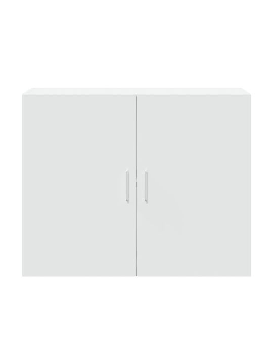 Wall Mounted Living Room Cabinet Made of Particle Board White 80x42.5x64cm