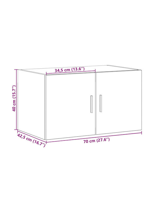 Wall Living Room Cabinet made of Particle Board Oak 70x42.5x40cm