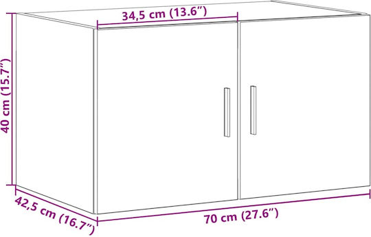 Dulap Suspendat pentru Sufragerie din Placă Aglomerată Stejar 70x42.5x40cm