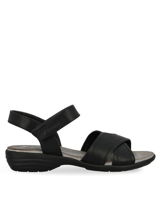 Parex Women's Flat Sandals with Strap in Black Color