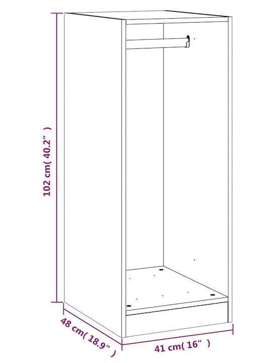 vidaXL Κρεμάστρα Δαπέδου από Μέταλλο Γκρι 48x41x102cm