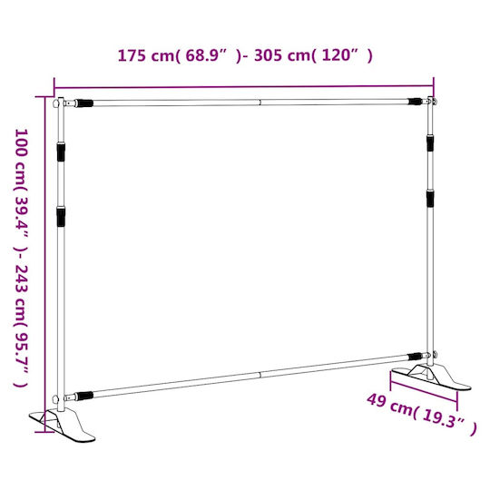 vidaXL Photography Backdrop Black