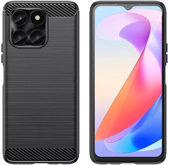 Hurtel Carbon Back Cover Silicon Negru (Honor X6a)