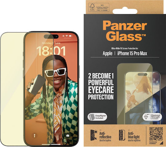 PanzerGlass Ultra-wide Fit Full Face Tempered Glass (iPhone 15 Pro Max)