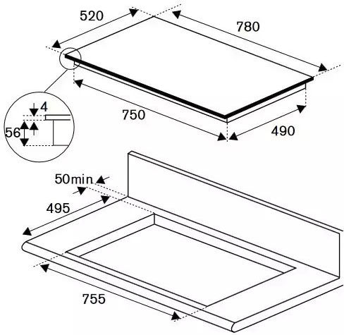 Bertazzoni Plită cu Inducție Autonom cu Funcție de Blocare 78x52εκ.