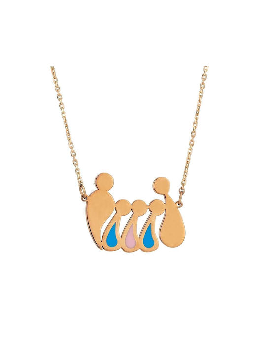 Goldsmith Necklace Family from Pink Gold Plated Silver