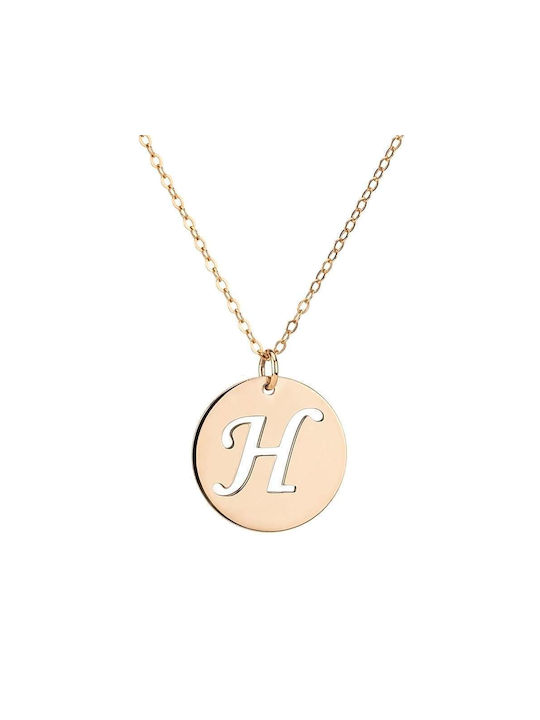 Goldsmith Necklace Monogram from Pink Gold Plated Silver