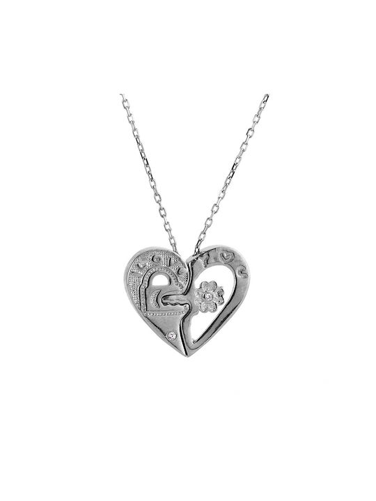 Goldsmith Necklace with design Heart from Gold Plated Silver