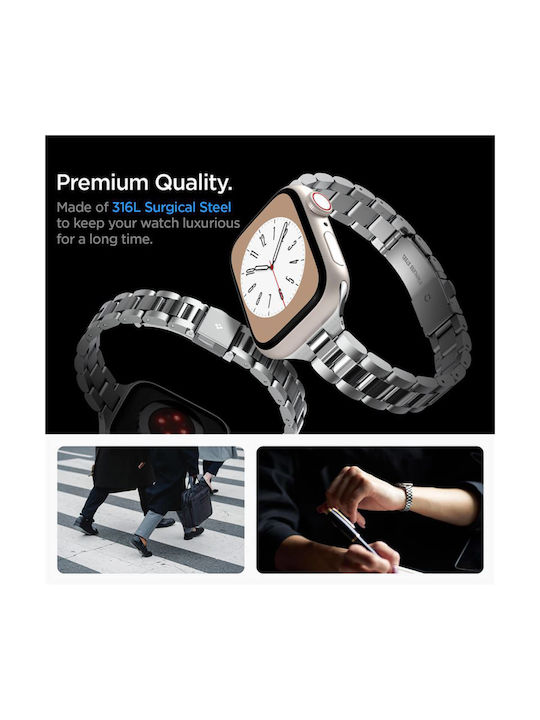 Spigen Modern Fit 316l Λουράκι Ανοξείδωτο Ατσάλι Γκρι (Apple Watch 38/40/41/42mm)