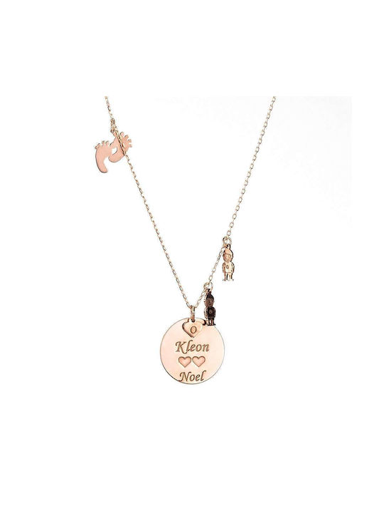 Goldsmith Necklace Name from Pink Gold Plated Silver