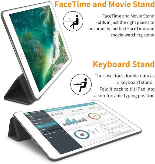 Tech-Protect SMARTCASE Flip Cover Μαύρη (iPad 2017/2018 9.7")