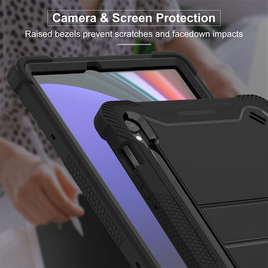 Techsuit Flip Cover Dauerhafte Schwarze (Samsung Galaxy Tab S9 FE)