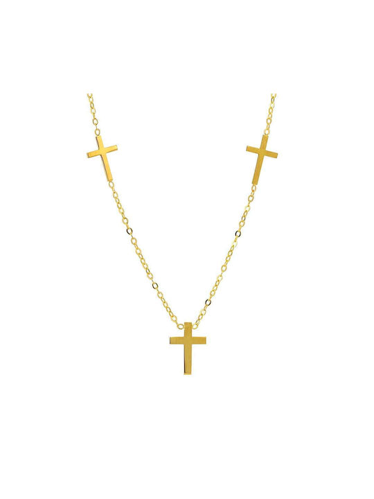 Goldsmith Damen Weißgold Kreuz 9K mit Kette