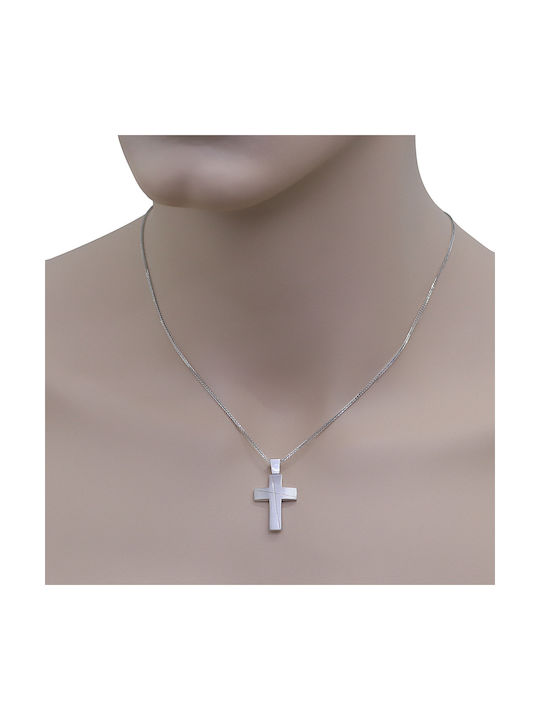 Classic Cross White Gold K14 P-52071 White Gold K14