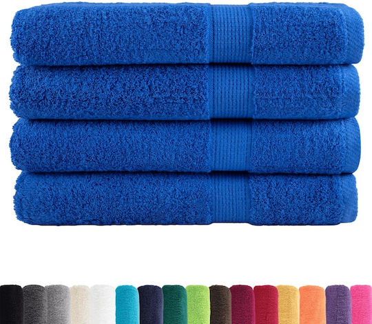 vidaXL Bath Towel 100x200cm Blue 4 Pieces Weight 600gsm